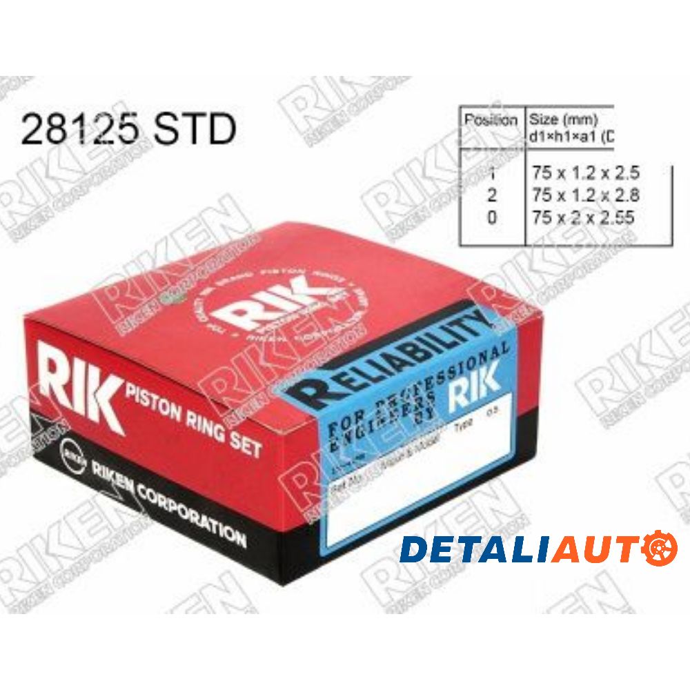 Кольца поршневые (комплект) STD TOYOTA COROLLAFIELDER/FUN CARGO/IST/PLATZ/PROBOX/SUCCEED 1-2NZ-FE 02
