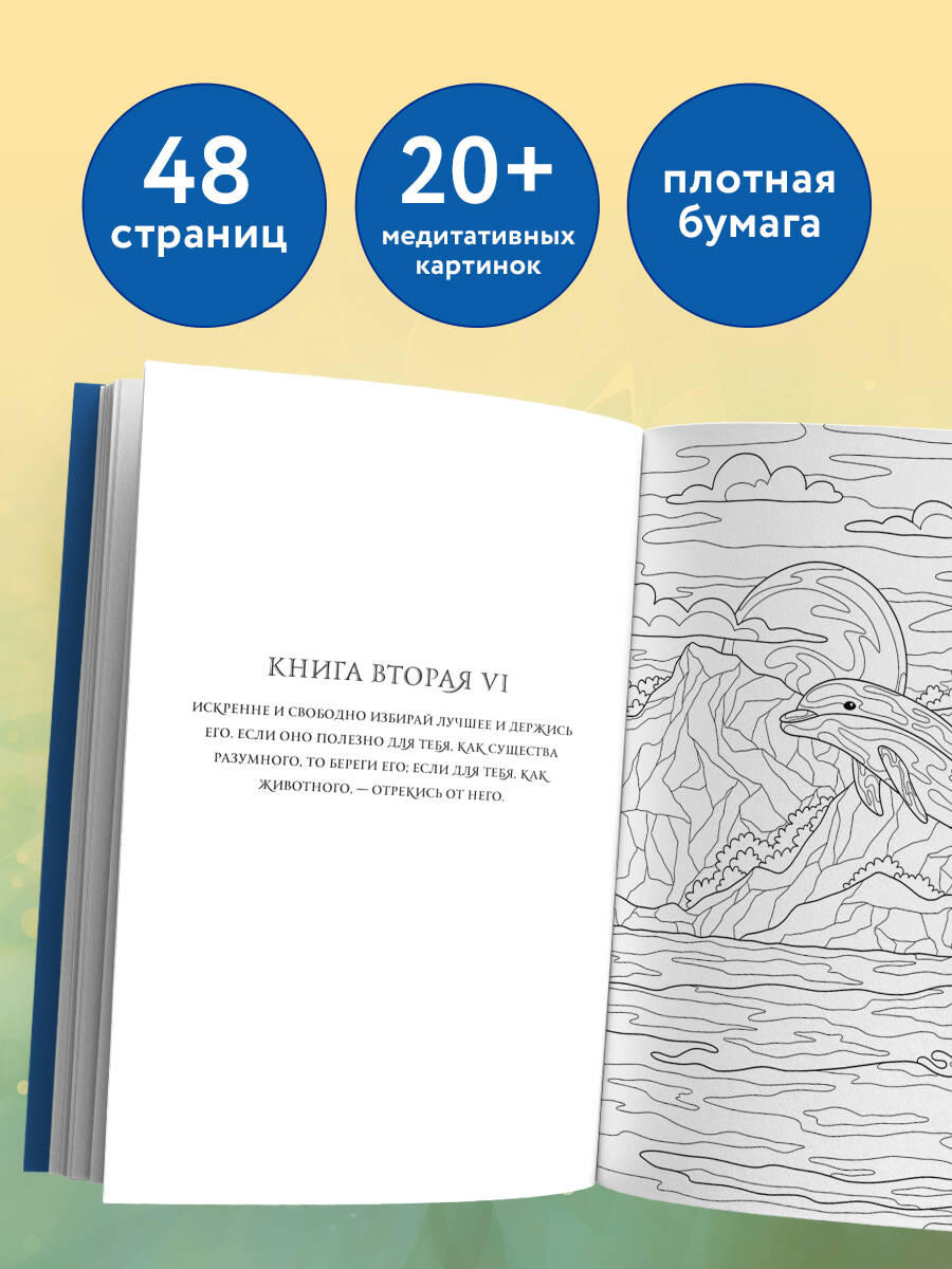 Наедине с собой. Раскраска-медитация. Расслабляющие пейзажи. Цитаты Марка Аврелия | Coloring Book - Ozon image 1