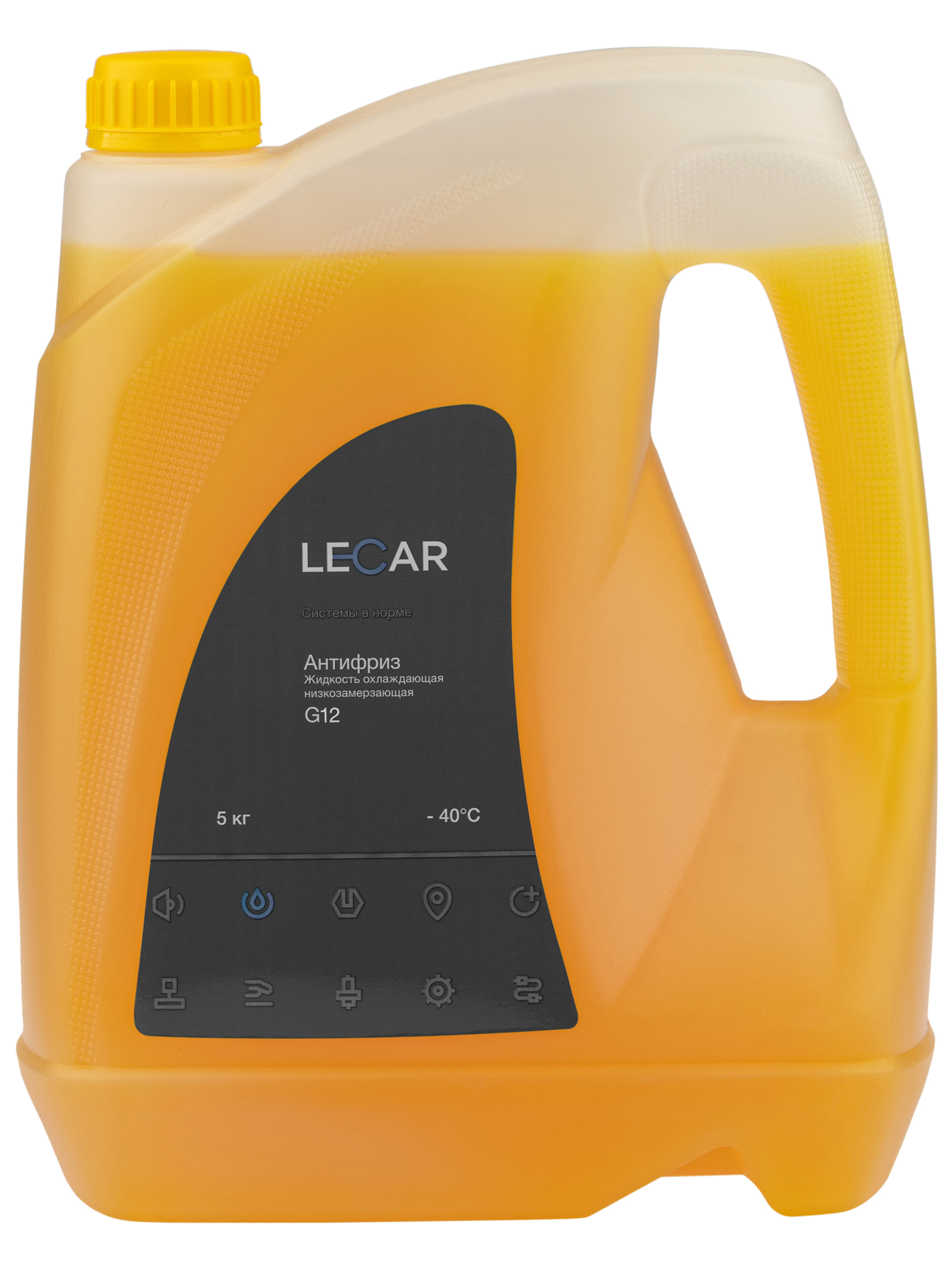Антифриз G-12 желтый (5кг) (LECAR)