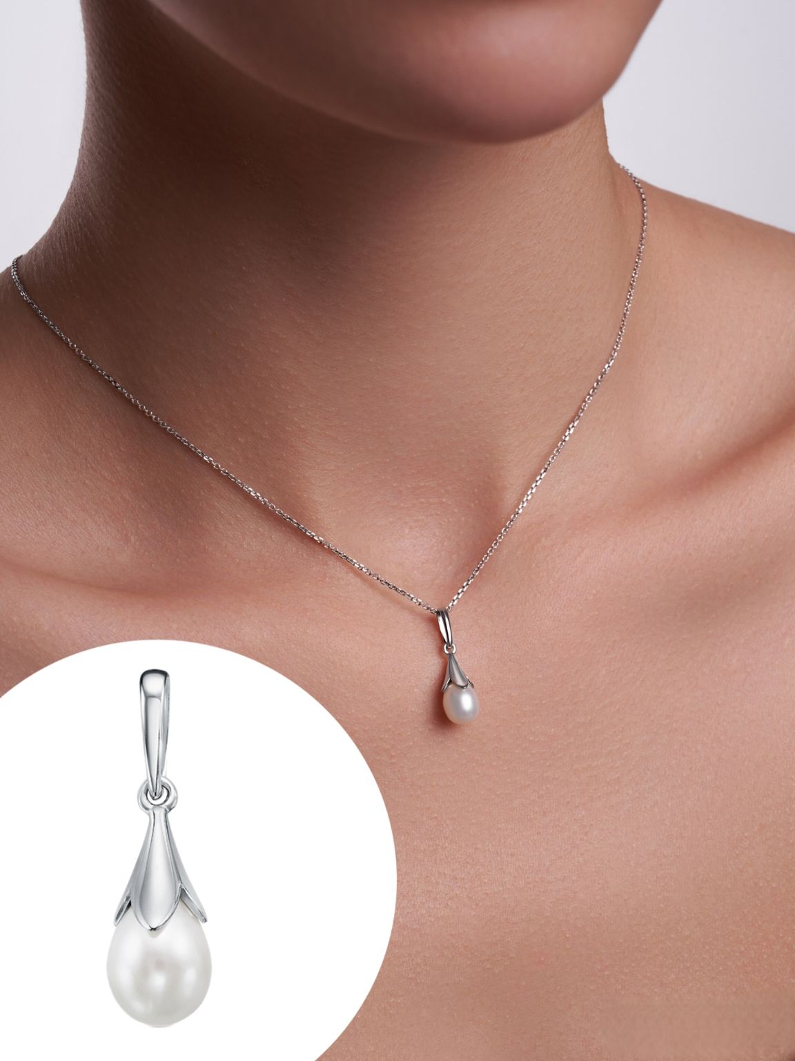 ПодвескаVALTERAсеребро925серебрянаясжемчугом