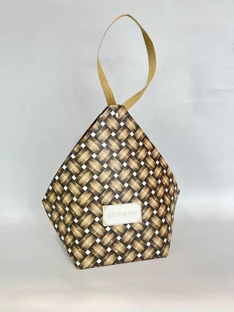 Сумка С плетением широкий Большая Клетка 24X28X14 Китай