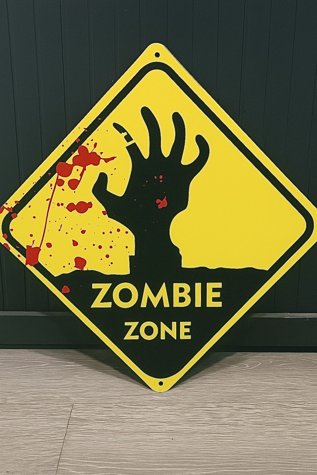 Табличка Zombie Zone предупреждающий знак для любителей хоррора и вечеринок