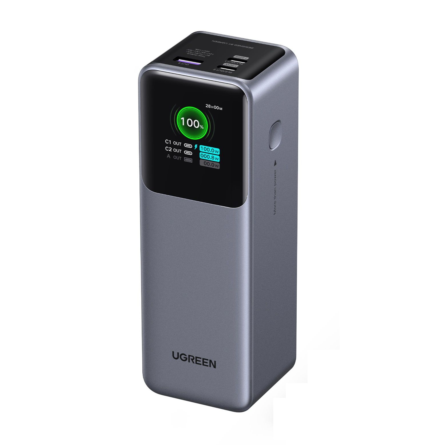 UgreenВнешнийаккумулятор,25000мАч,200Вт,серый,35525B