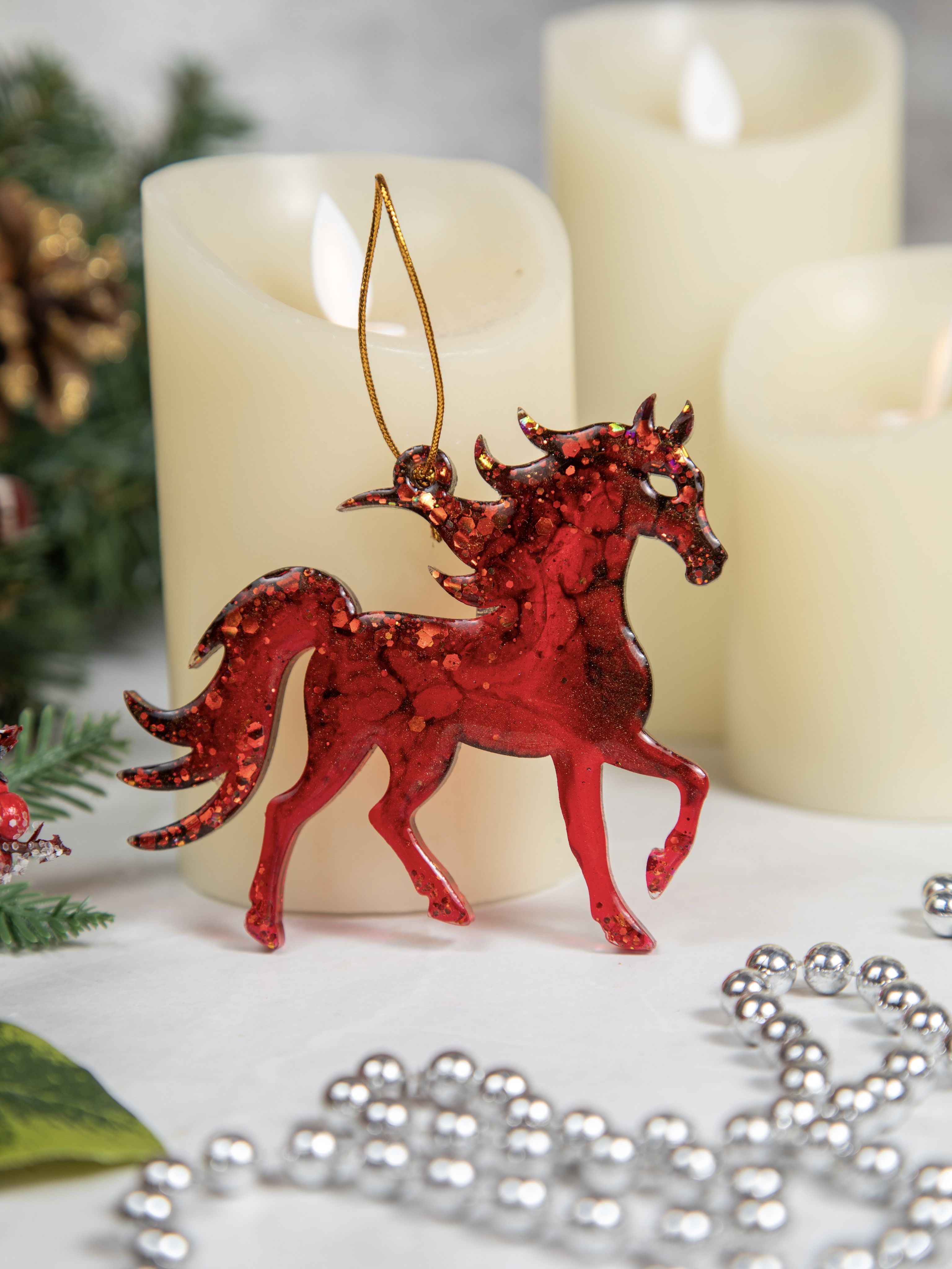 Елочнаяигрушкакраснаяогненнаялошадь,символ2026года10х9см,елочнаяигрушкалошадь,новогоднийподарок,коньогонь.