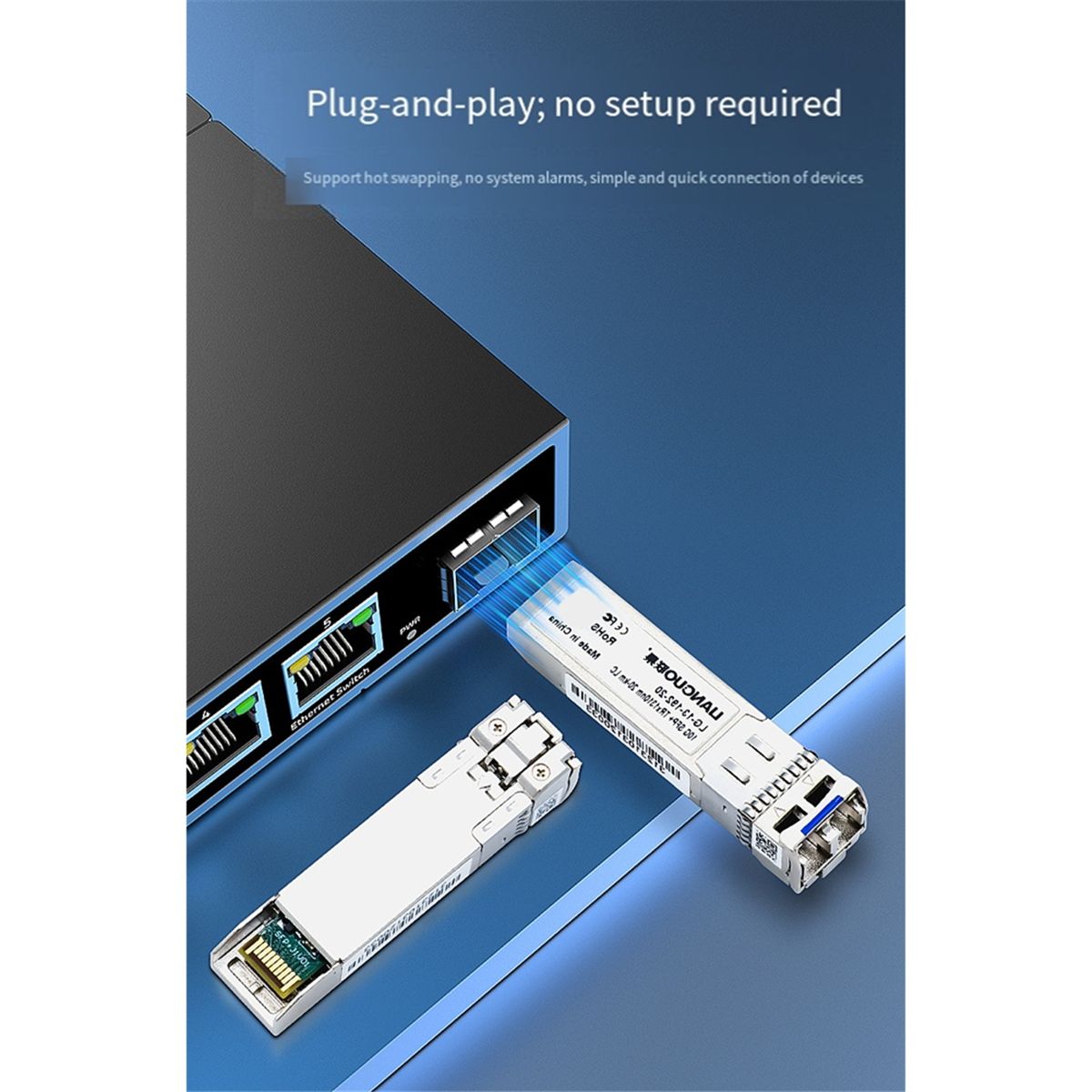 Оптоволоконныймодуль-трансиверLIANGUO10GSFP+20кмDDMLC,оптическийодномодовыйдлякоммутатораHORACOSFP