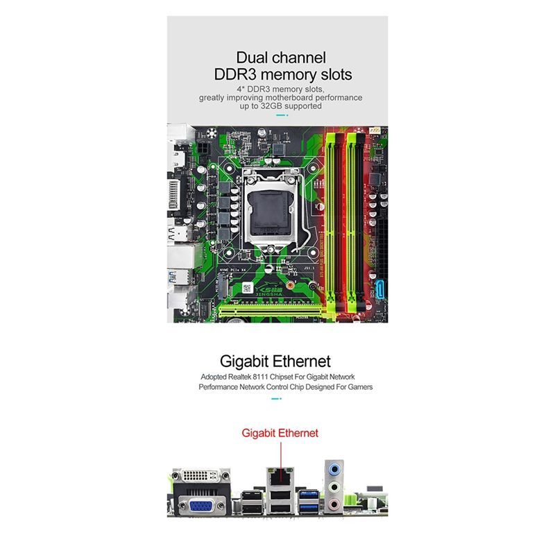 JINGSHAМатеринскаяплатадлянастольныхПКB75-HMLGA1155поддерживаетпамятьDDR3ПоддержкапротоколаM.2NVMEкомпьютера