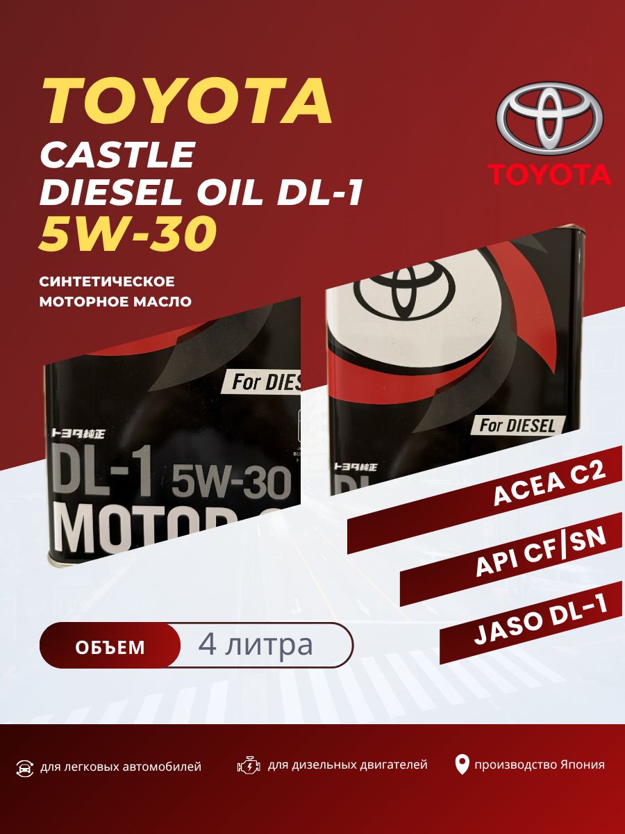 Масло моторное Toyota Castle Diesel Oil DL-1 5W-30 Синтетическое 4