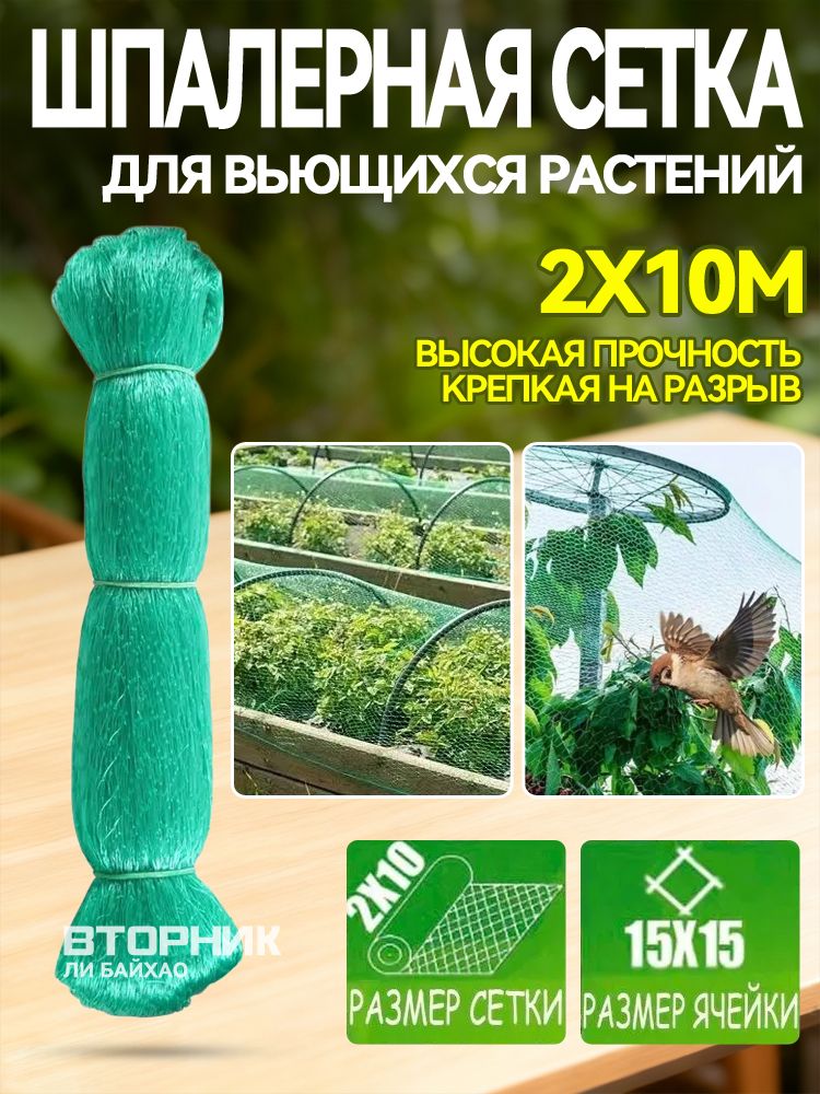 Сеткасадоваяшпалерная,Полиэтилен,5.5г/кв.м,10х2м