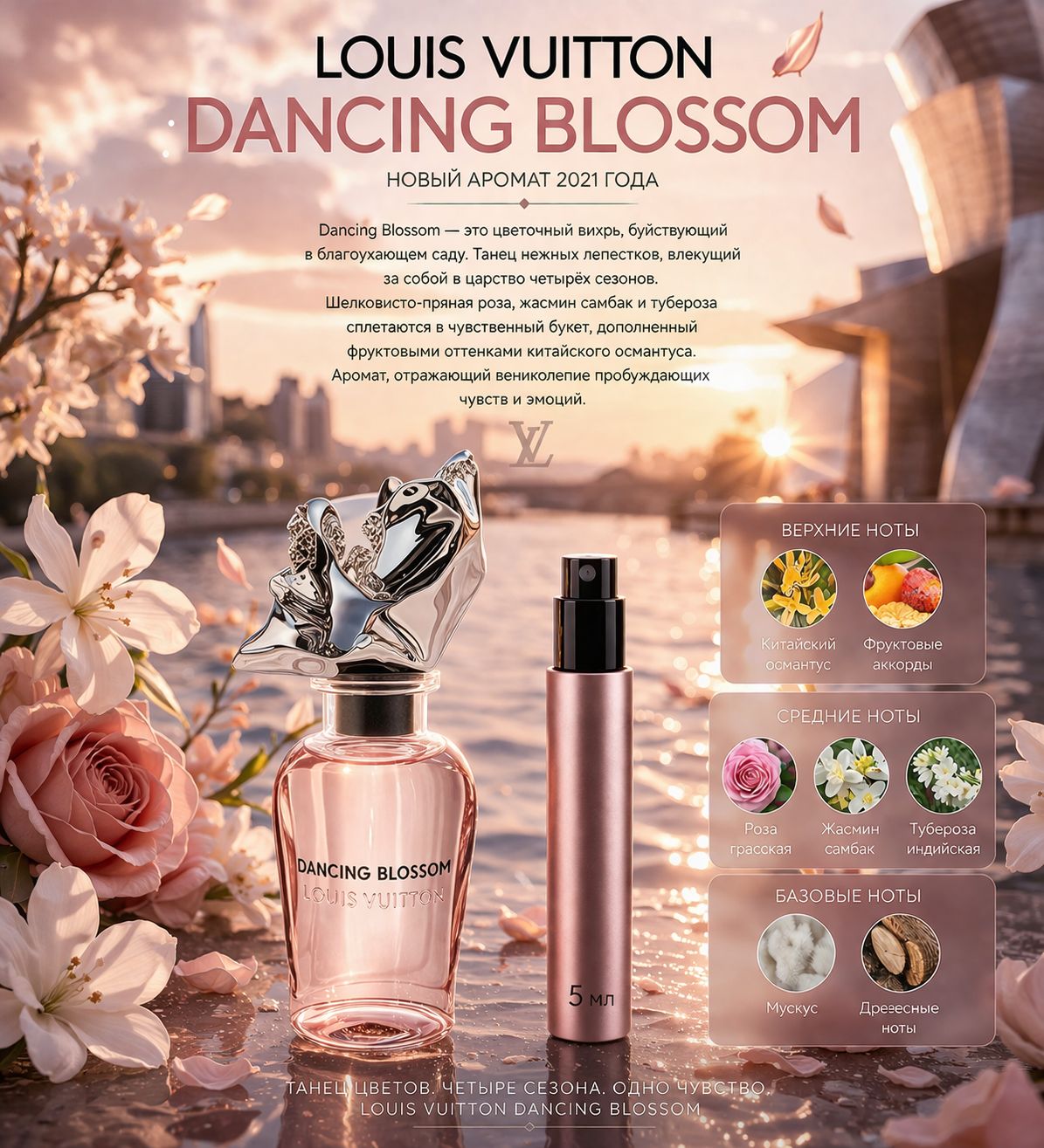 Louis Vuitton DANCING BLOSSOM Парфюмерная вода унисекс 5 мл Отливант купить