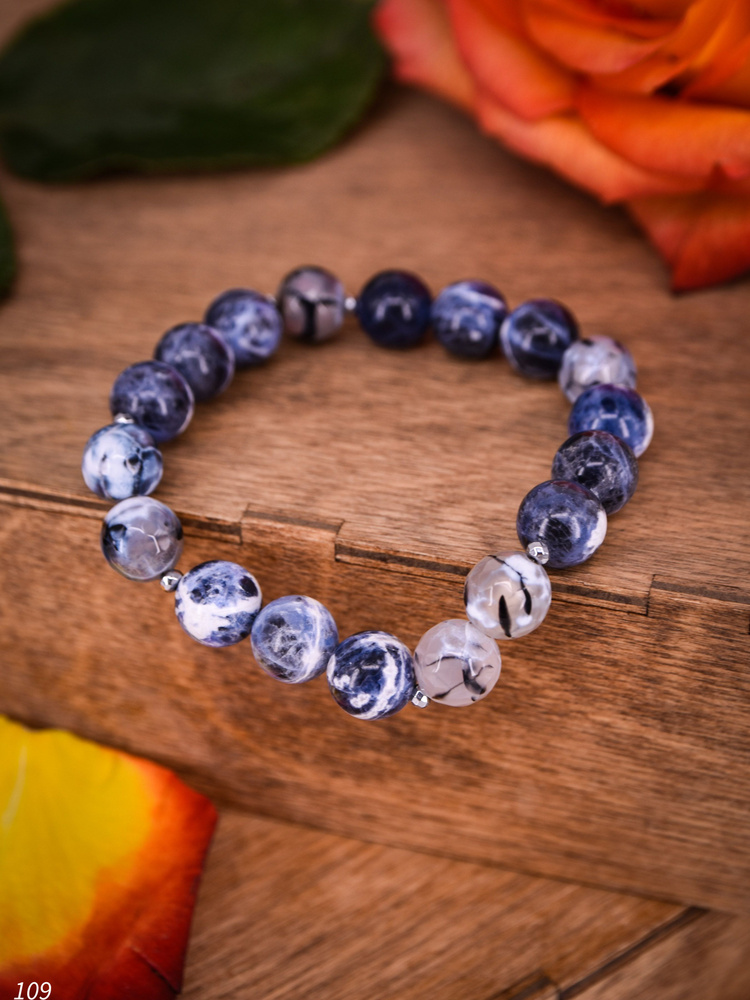 Браслет из агатов / Браслет из натуральных камней / Браслет женский ...