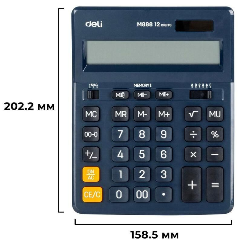 Калькулятор настольный Deli M888 (12-разрядный) синий #1