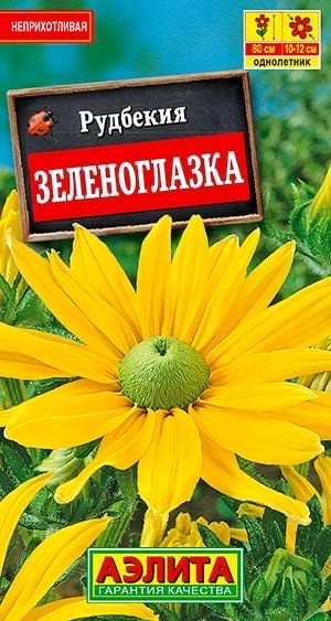 РУДБЕКИЯ ЗЕЛЕНОГЛАЗКА. Семена. Вес 10 шт. Уникальный сорт рудбекии, известный цветоводам также под названием #1