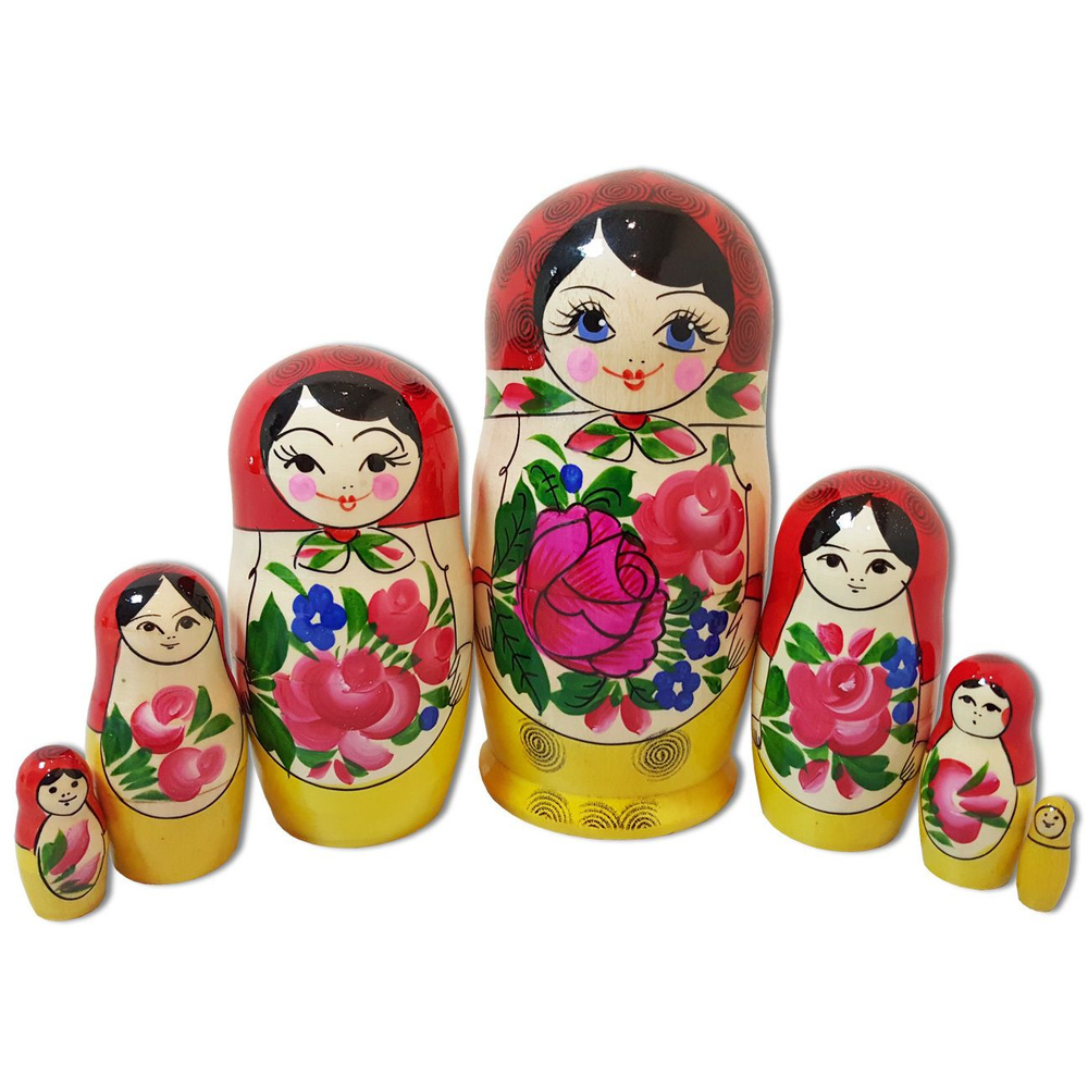 Матрешка семеновская 7 мест (7 кукол), 19 см. #1