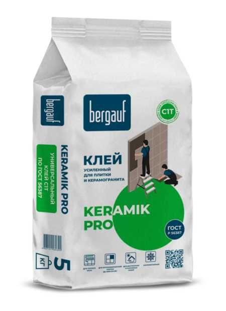 Клей для керамической плитки усиленный Bergauf Keramik Pro, 5 кг #1