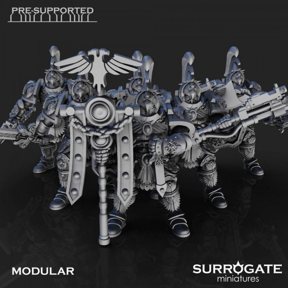 Миниатюра Warhammer 40000. Adeptus Custodes. Кустодианский стражник / Custodian Guard