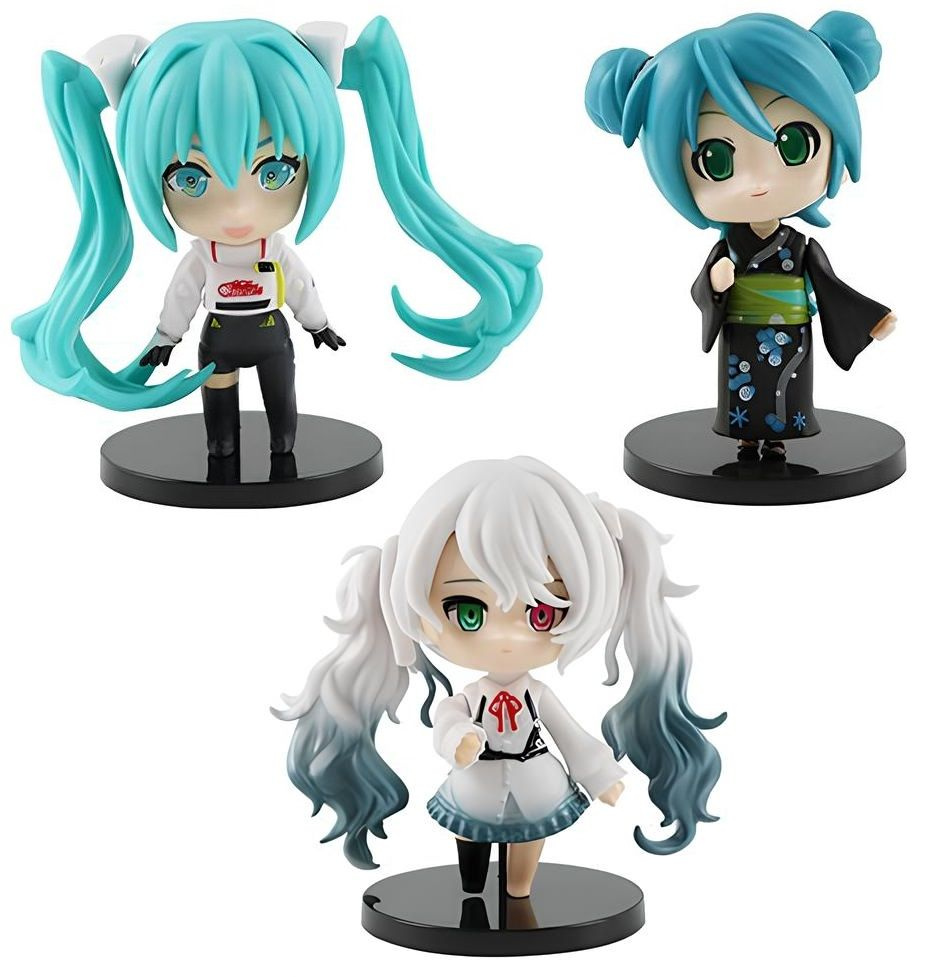Набор фигурок Мику Хацунэ / Miku Hatsune 3шт set1 (9см, пакет
