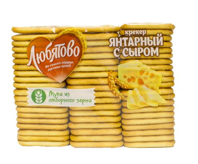 Любятово Крекер Янтарный с сыром и солью, 500 г - купить с доставкой по ...