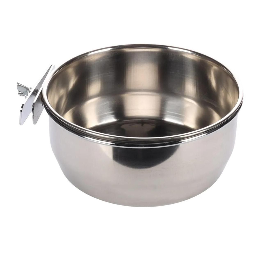 Миска для птиц Flamingo Avaro Hook Inox L, размер 15x15x5.5см. #1