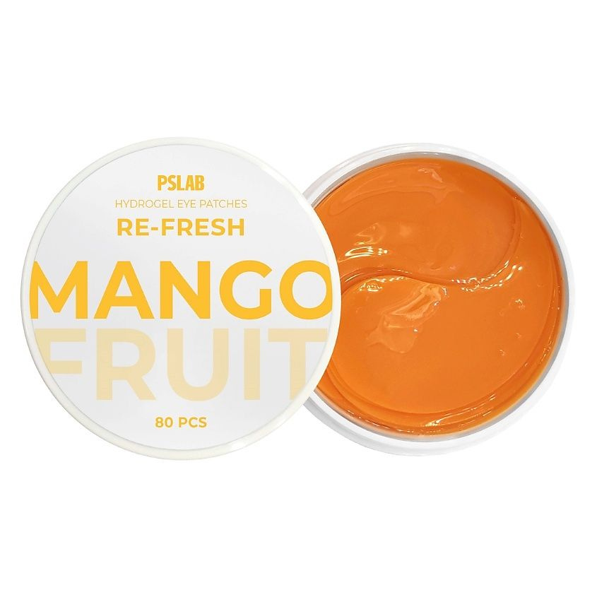 PSLAB Hydrogel Eye Patches Mango Re-Fresh Гидрогелевые патчи против следов усталости с экстрактом манго #1