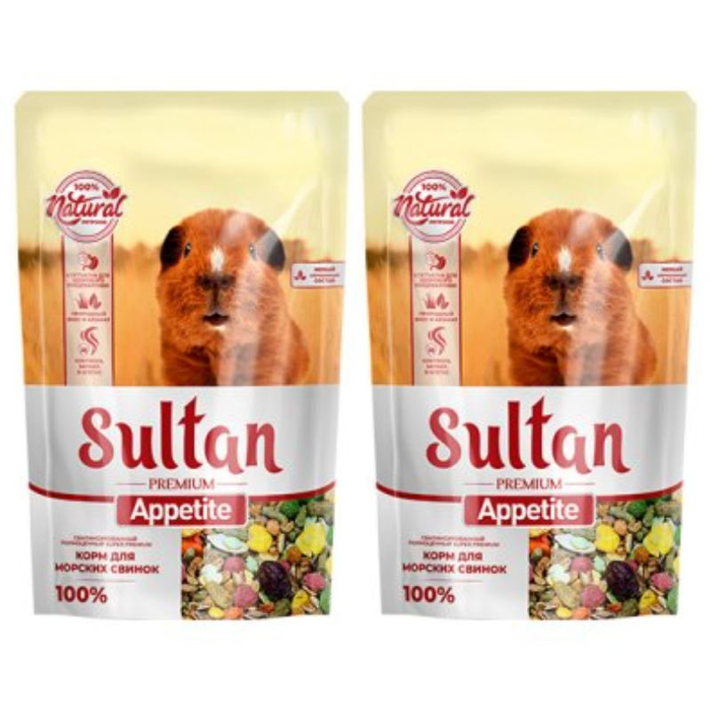 SULTAN APPETITE PREMIUM Сухой корм для морских свинок, полнорационный, 700 г, 2 шт  #1