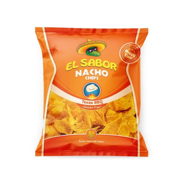 Хрустящие кукурузные чипсы "Начос с соусом барбекю" от El Sabor 100 г ...