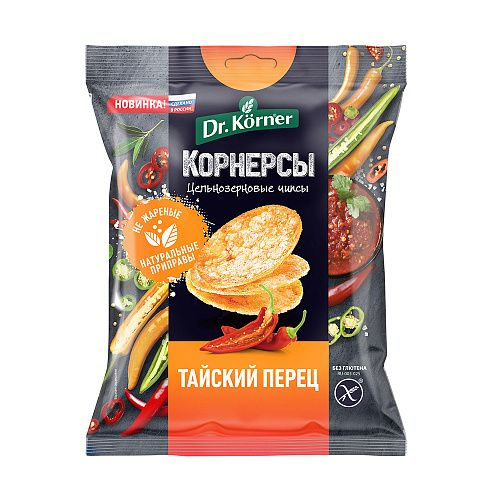 Dr. Korner, Чипсы кукурузно-рисовые "Тайский острый перец", 4 упаковки, 50 грамм  #1