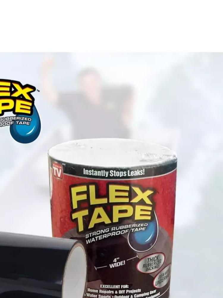 Лента клейкая скотч супер фикс Flex Tape для гидроизоляции и монтажных работ, белый, 10х150 см  #1