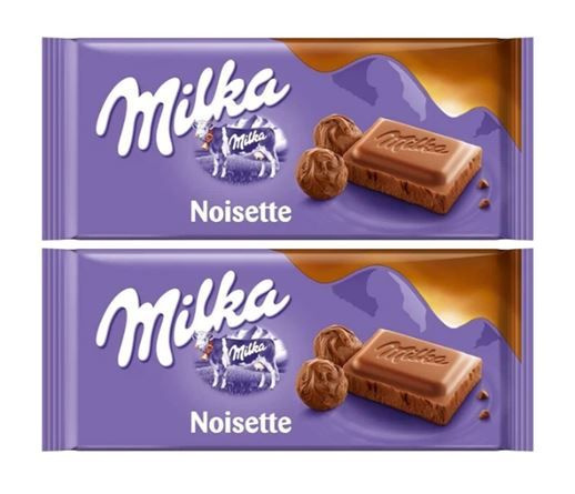 Шоколад молочный Милка Ореховая Паста (Milka Noisette), 2 шт * 100 гр, Европа  #1