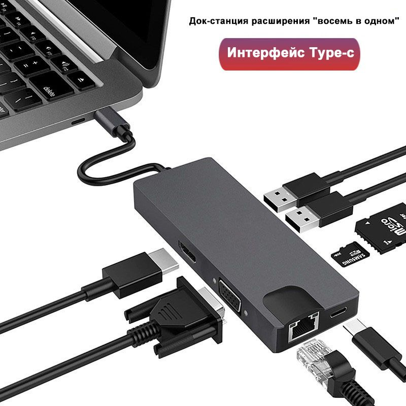 Док-станция MGZY 8 в 1 USB C #1