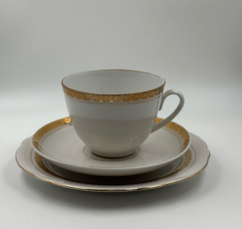 Чайное Трио "Золотой Ободок" Фарфор! ЛФЗ Винтаж! купить по низким ценам ...