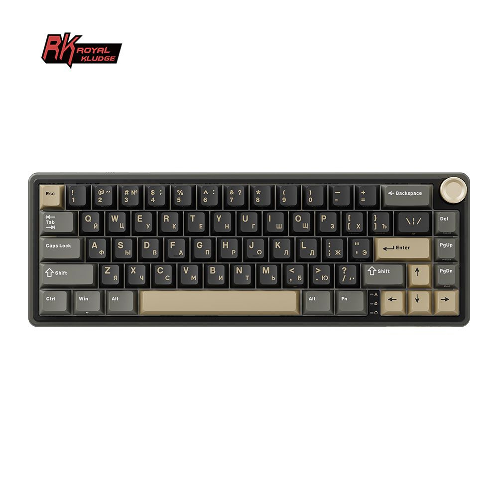 Royal Kludge Клавиатура проводная R65, цвет Phantom, без подсветка клавиш EN/RU, сменные кейкапы, (RK #1