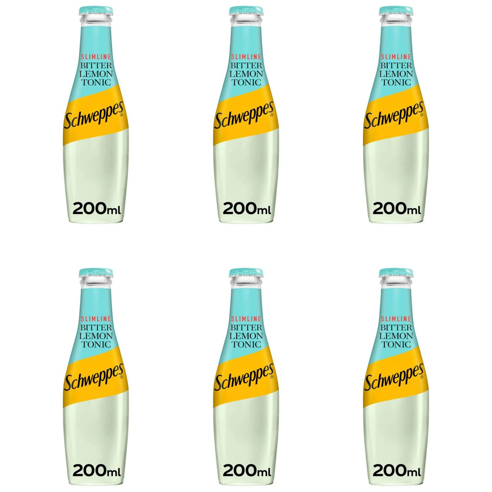 Газированный напиток Schweppes Bitter Lemon SlimLine, без сахара, 200 мл х 6 шт  #1