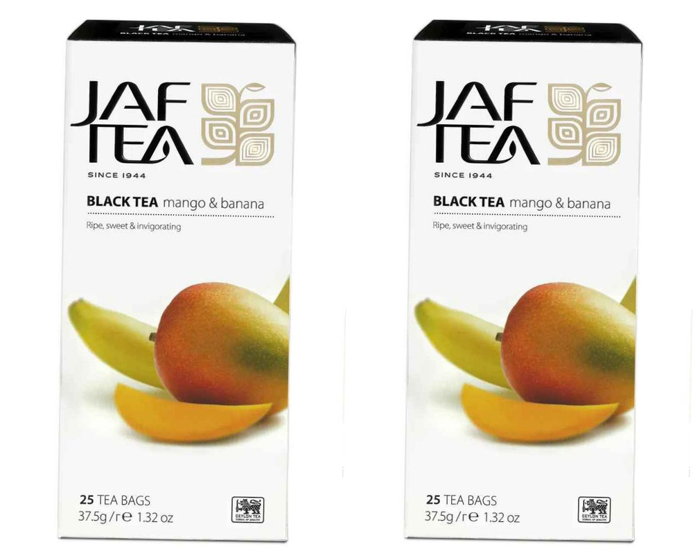 Jaf Tea Чай черный PC Mango Banan с ароматом манго и банана, 1,5 г, 25 пакетиков, 2 уп  #1