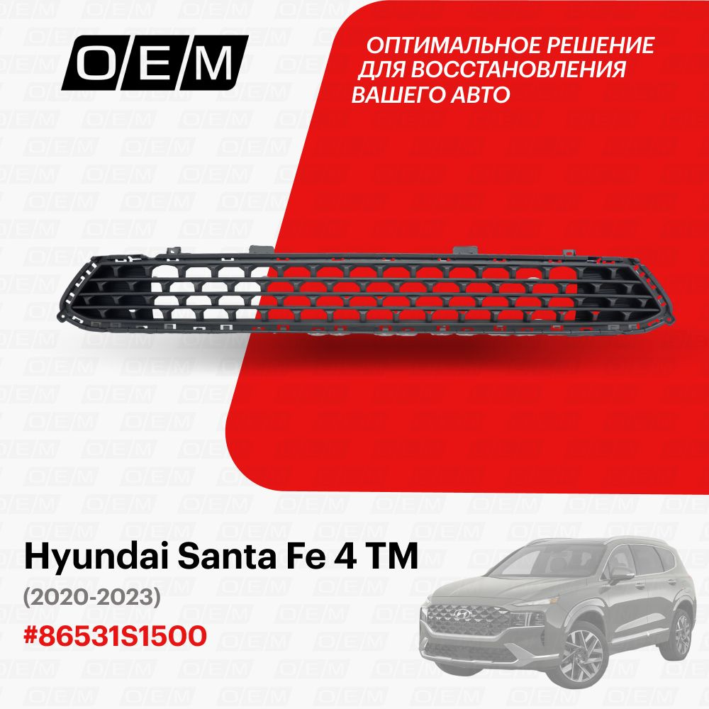 Решетка в бампер передний нижняя для Hyundai Santa Fe 4 TM 86531S1500,  Хендай Санта Фэ, год с 2020 по 2023, O.E.M. - O.E.M. арт. OEM3994 - купить  по выгодной цене в интернет-магазине OZON (1366384651)