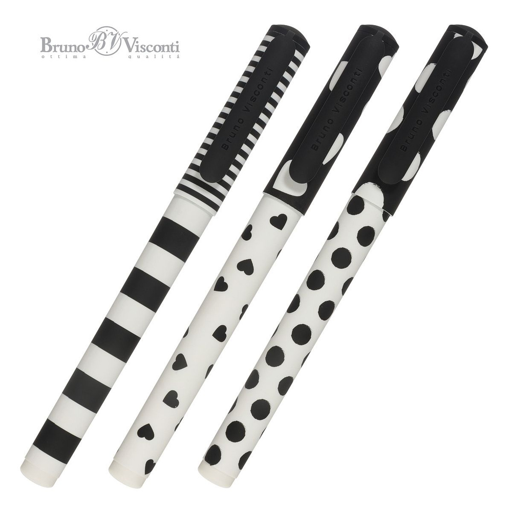 Ручка шариковая BrunoVisconti 0.7 мм, синий DreamWrite "BLACK&WHITE" #1