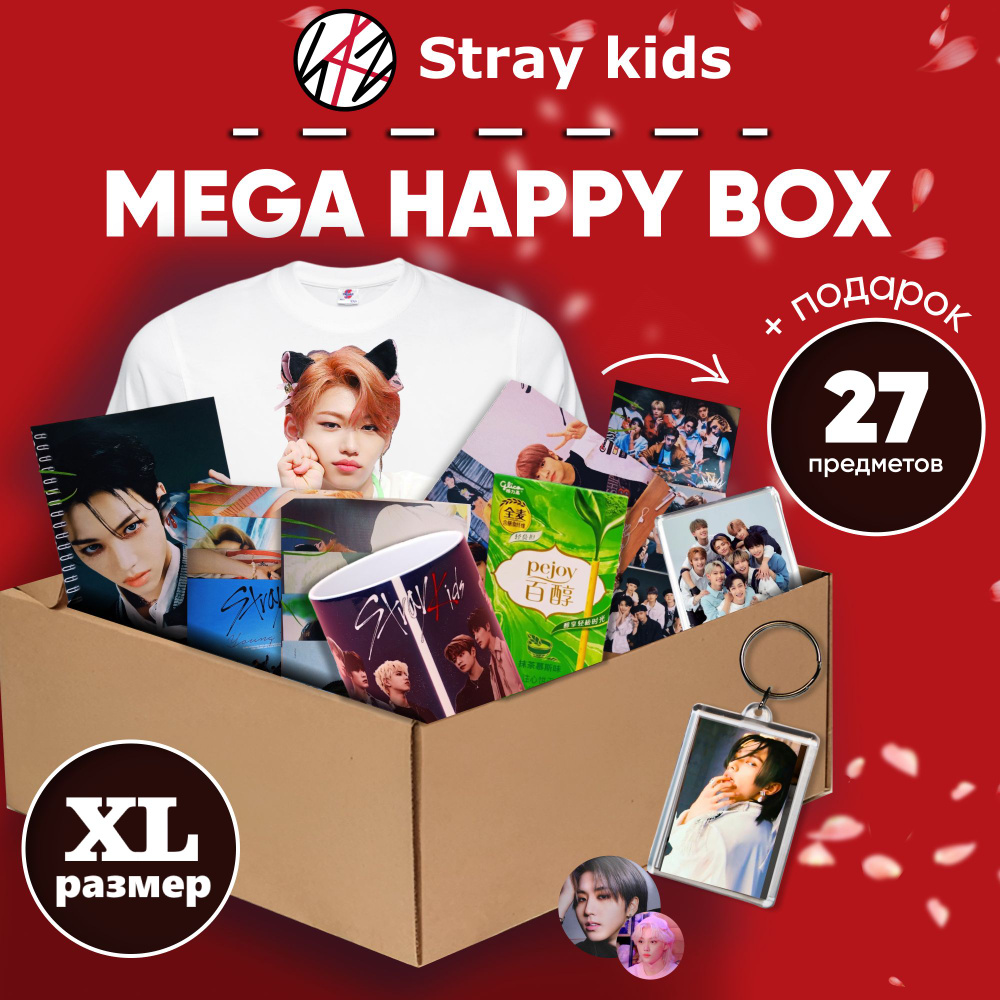 Подарочный набор аниме mega бокс K-pop Stray Kids, размер футболки XL -  купить по выгодным ценам в интернет-магазине OZON (1136949327)