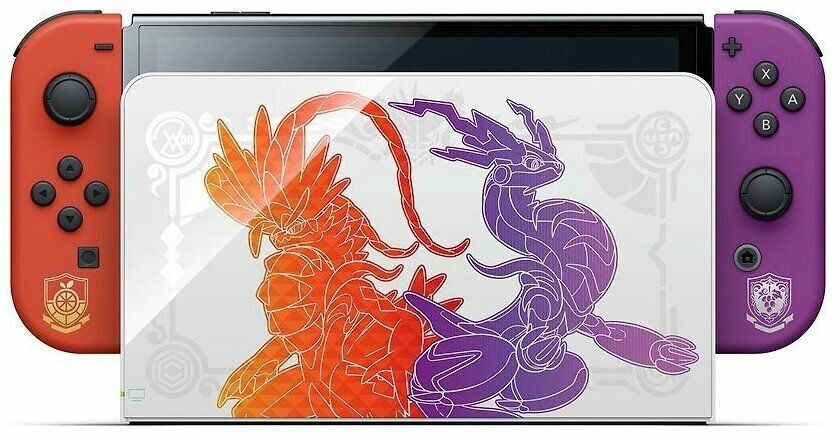 Игровая приставка Nintendo Switch OLED 64 ГБ, без игр, Pokemon Scarlet & Violet Edition  #1