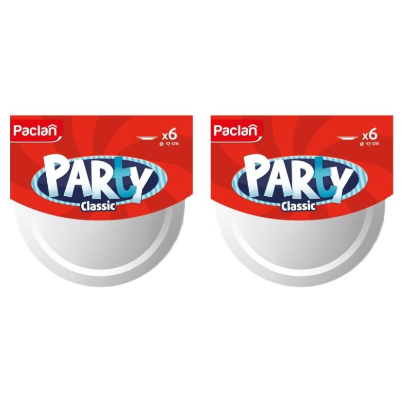 Paclan Party Тарелка пластиковая белая, 170 мм, 6 шт в уп, 2 уп #1
