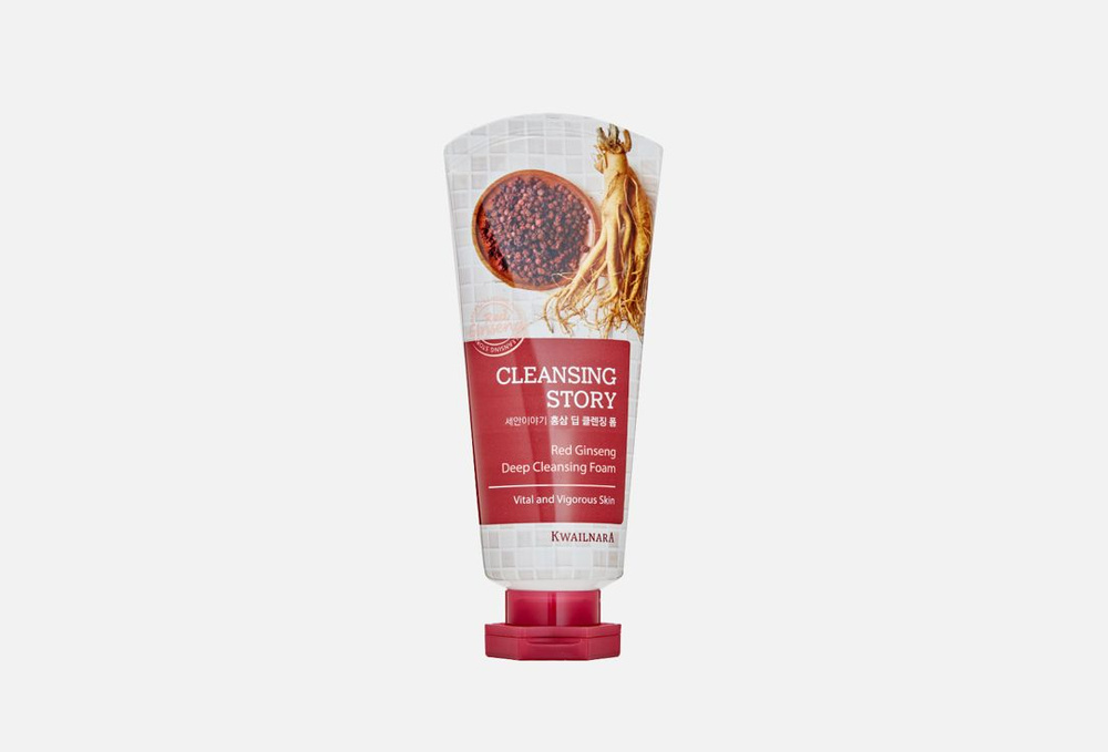 Очищающая пенка для умывания лица Welcos CLEANSING STORY Red Ginseng Deep Cleansing Foam, 120 мл  #1