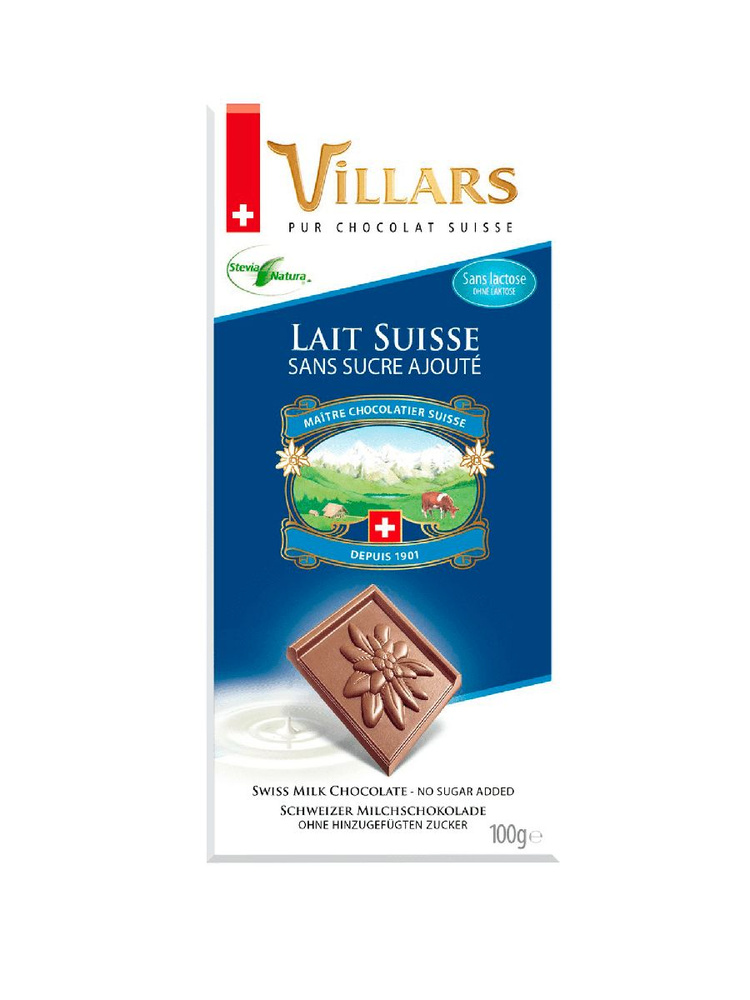 Шоколад Villars молочный без сахара, 100 г - купить с доставкой по ...