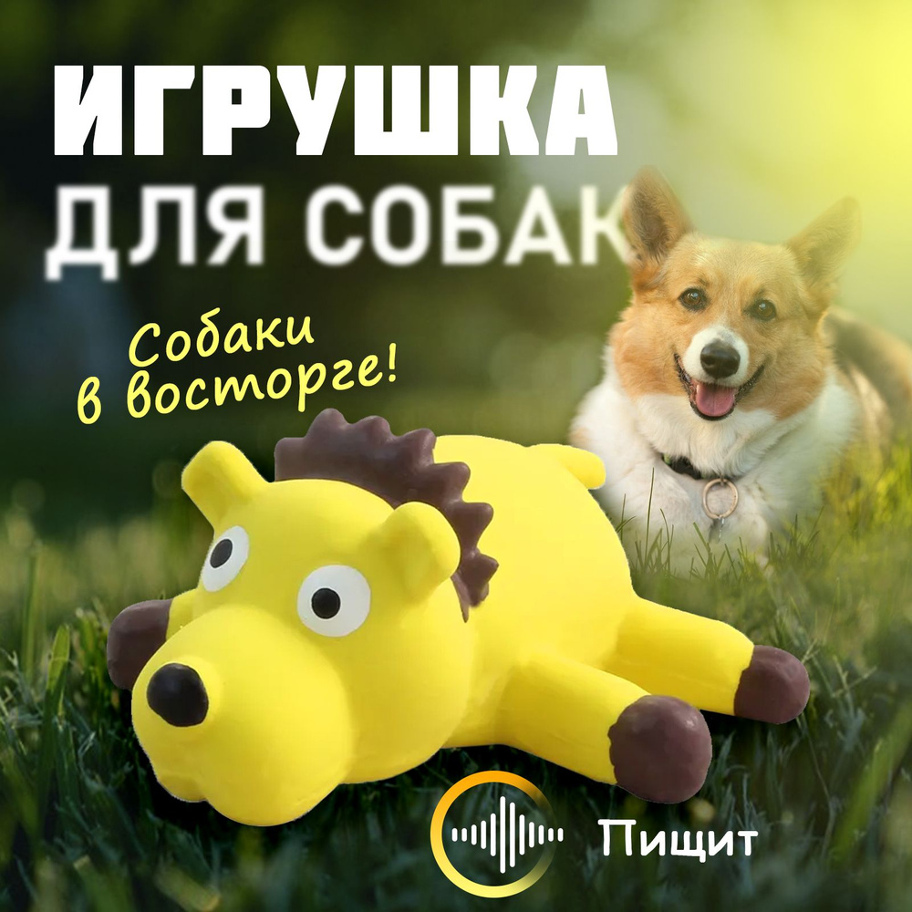 Игрушка для собак мелких и средних пород с пищалкой из латекса 