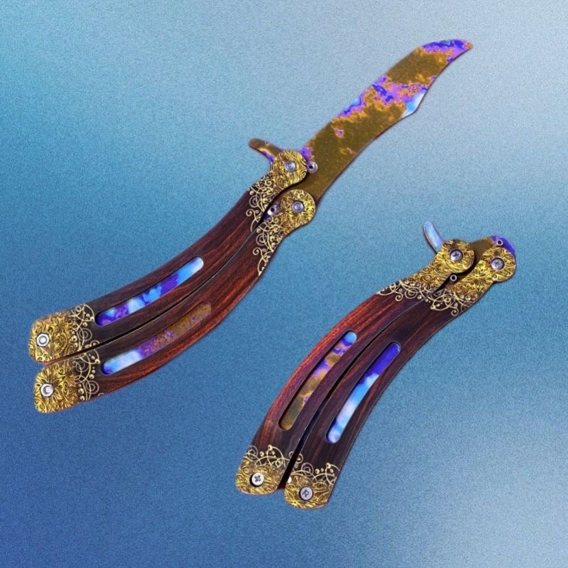 Деревянный нож Бабочка "Поверхностная закалка" из игры CS:GO - купить с ...