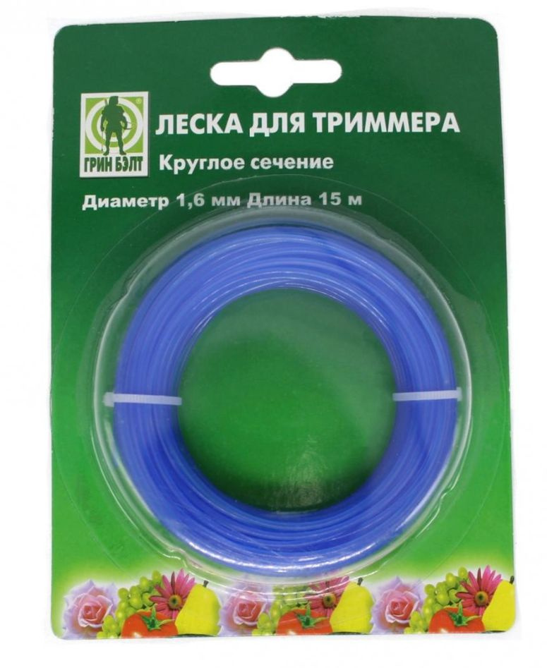 Леска для триммера Леска для триммера диаметр 1,6 мм*15 м. РостТрэйд ...
