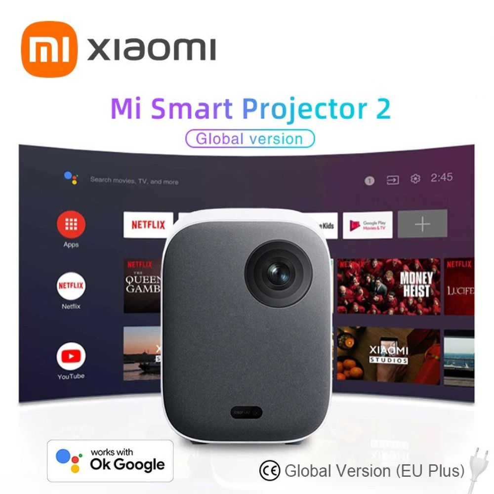 Гобо-проектор Глобальная версия Xiaomi Mi Smart Projector 2 автофокусом ...