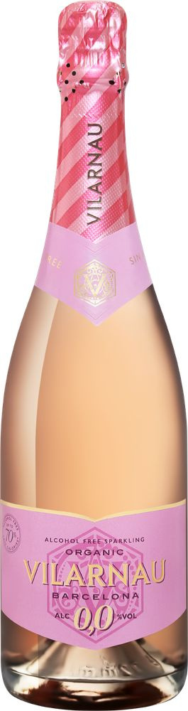Вино безалкогольное игристое розовое Виларнау Органик Розе 2019 Виларнау 750 мл. полусухое Испания  #1