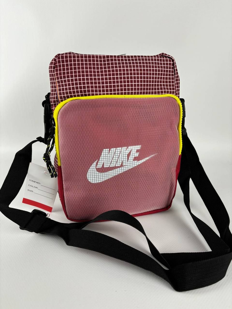 Бананка Nike с карманом впереди, красная, 20х15х7 см #1