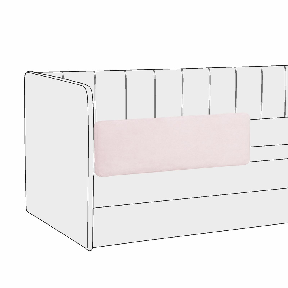 Бортик безопасности для кровати-дивана Crecker, съемный, бледно-розовый  #1