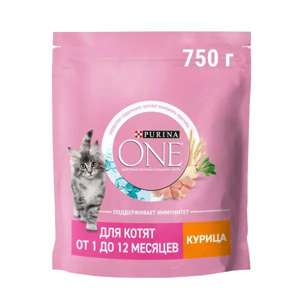 Purina ONE Kitten для котят с курицей и злаками 750 г (2 шт) #1