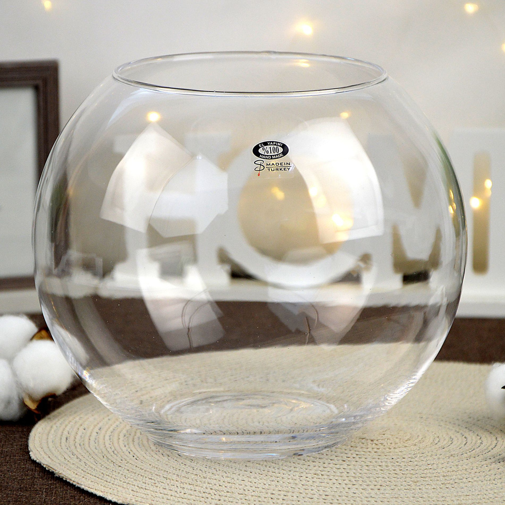 Ваза шар аквариумная для флорариума 23см Alegre Glass стеклянная прозрачная  #1