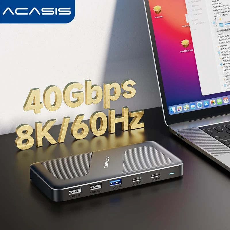 11-портовая док-станция Thunderbolt Hub, Acasis DS-9003 40 Гбит/с, USB ...